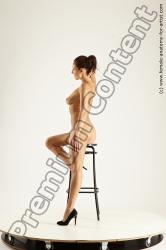 Nude Woman White Standing poses - ALL Slim long colored Standing poses - simple Multi angle poses Pinup